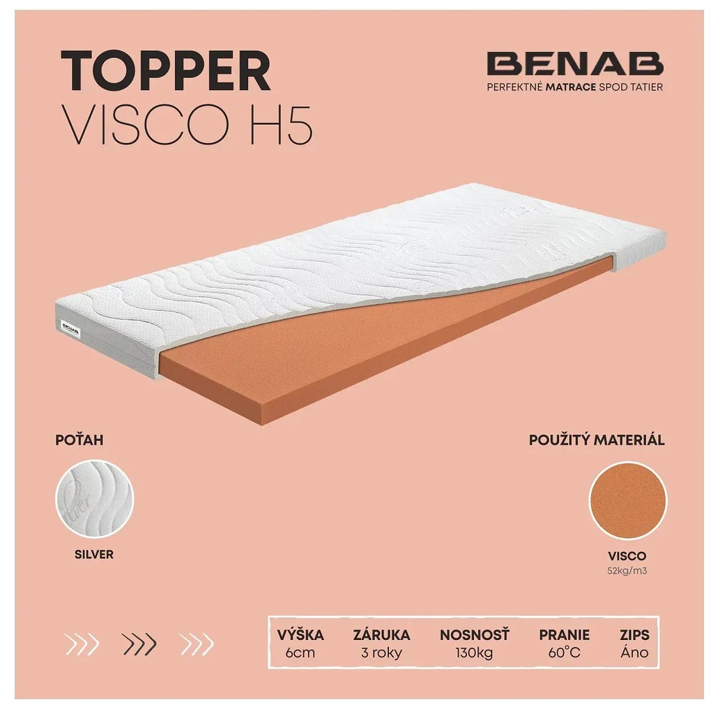 Vrchný matrac / Topper Benab Forkys H5 195x90 cm (T2). Vlastná spoľahlivá doprava až k Vám domov. 763625