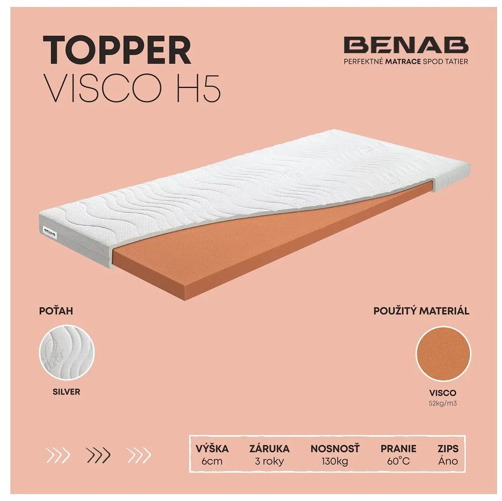 Vrchný matrac / Topper Benab Forkys H5 200x90 cm (T2). Akcia -8%. Vlastná spoľahlivá doprava až k Vám domov. 763627