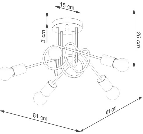 Sollux SL.1475 - Prisadený luster EMBER 5xE27/15W/230V biela/béžová/buk
