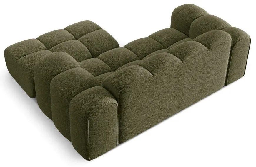 Zelená ženilková rohová pohovka (pravý roh/s leňoškou) Treno – Cosmopolitan Design