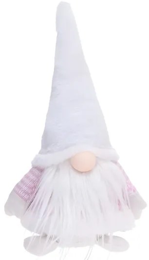 Škriatok s LED nosom – s bielou čiapkou 30 cm