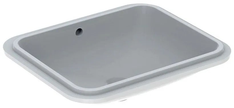 GEBERIT VariForm obdĺžnikové vstavané umývadlo pod dosku bez otvoru, s prepadom, 580 x 490 mm, biela, 500.764.01.2