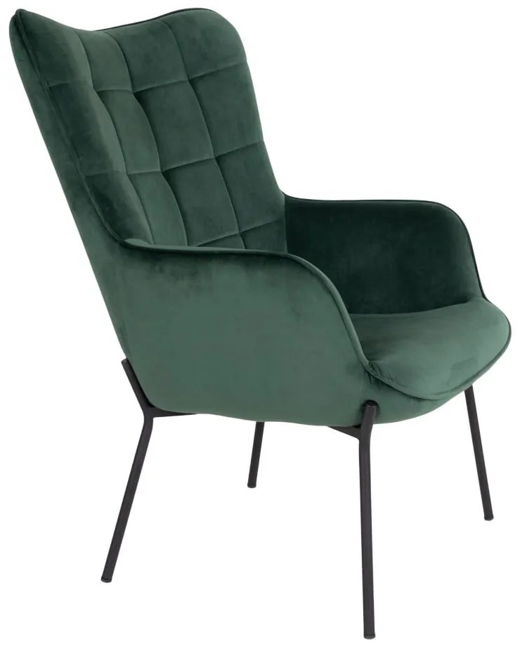 Zelené zamatové kreslo Glasgow – Bonami Essentials