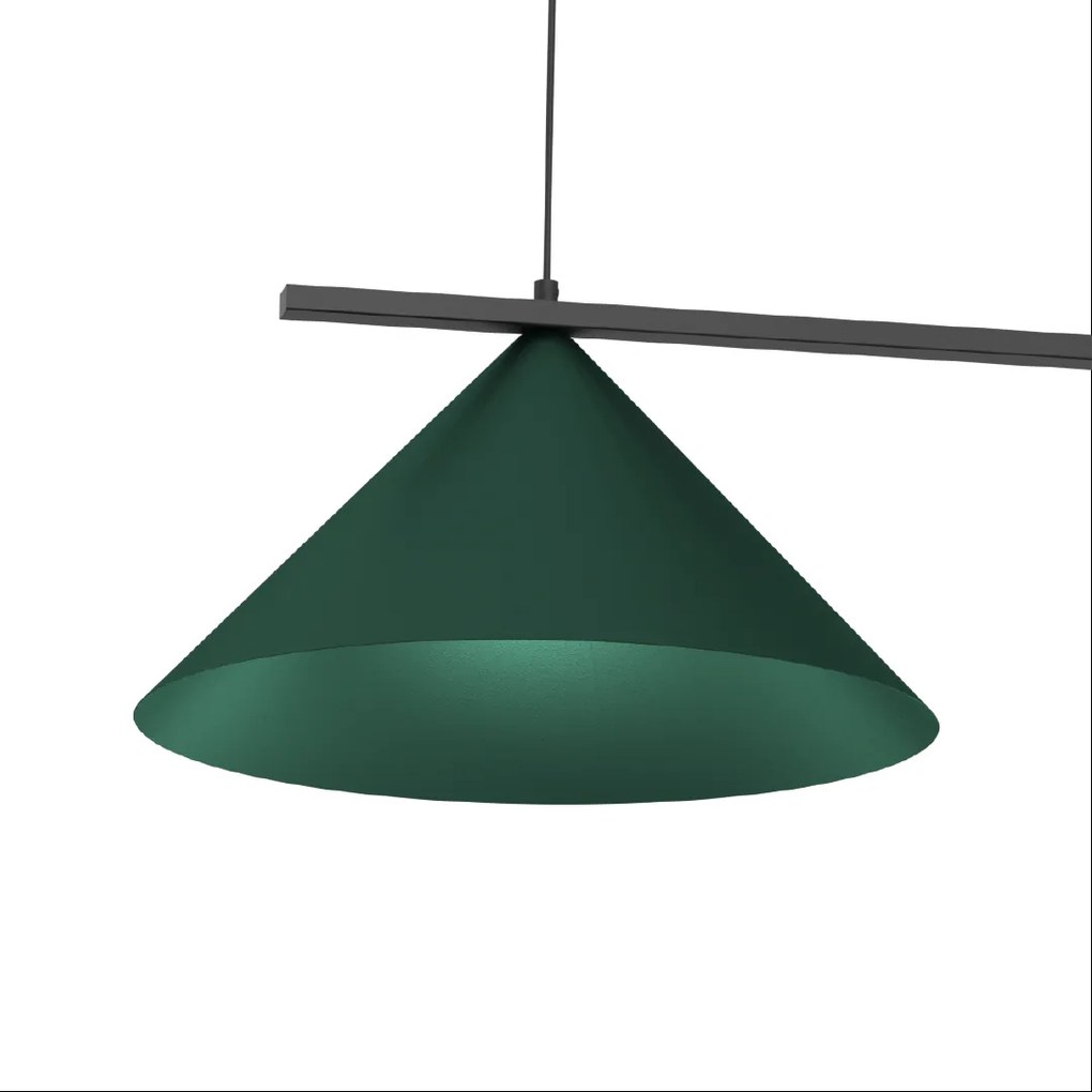 Závesné svietidlo Capital, 2x zelené kovové tienidlo, (fi 46cm), gr
