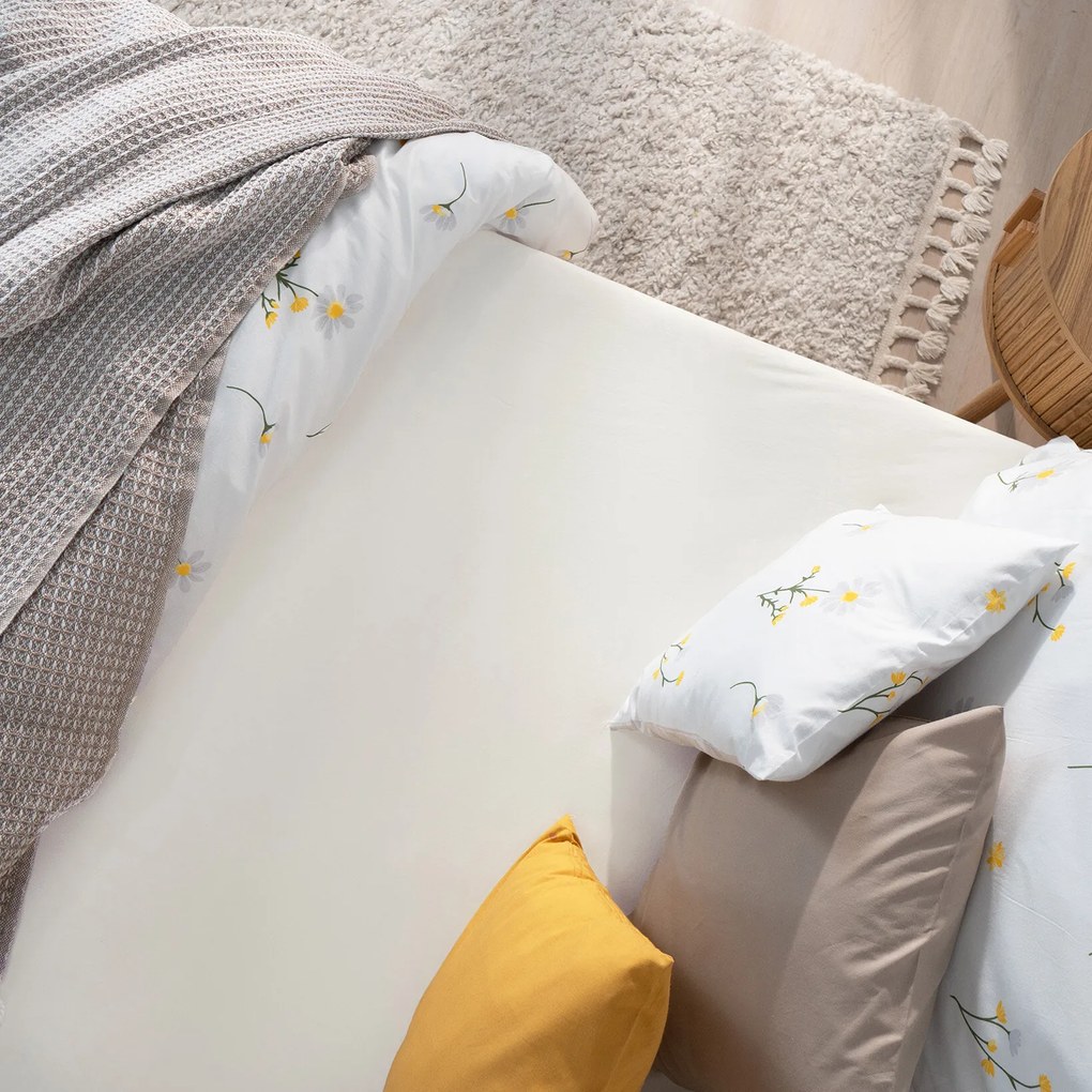 Goldea jersey elastická plachta - smotanová 90 x 200 cm