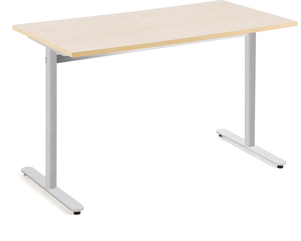Stôl Tilo, 1200x800x720 mm, strieborná / breza