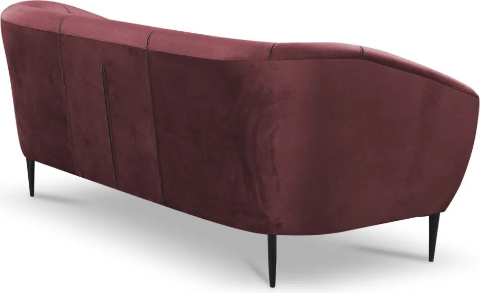 Trojmiestna pohovka Olivio, vínová zamatová látka