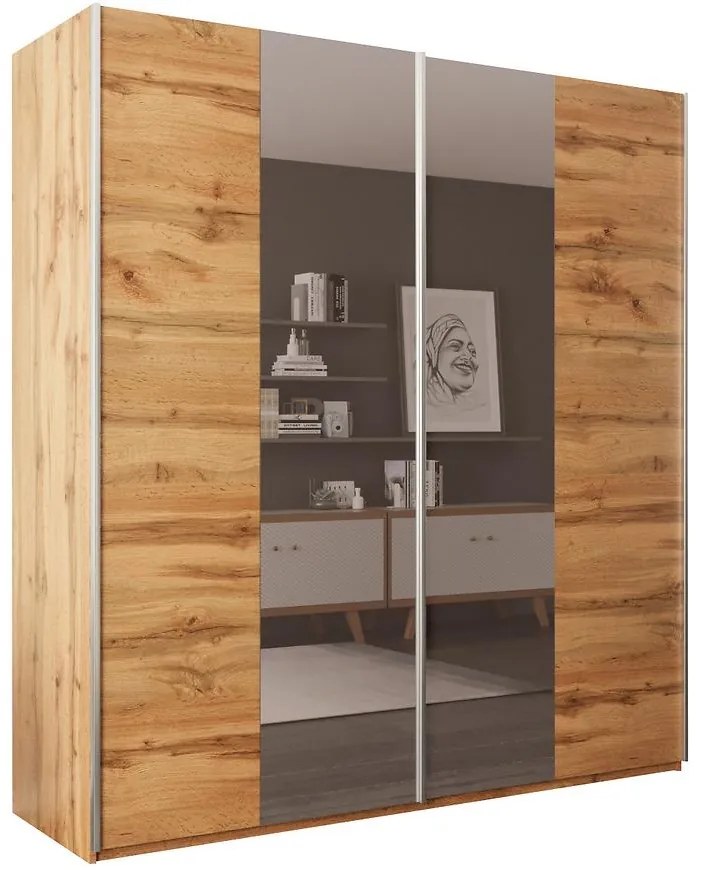 Skriňa Praga 200 dub wotan/zrkadlo