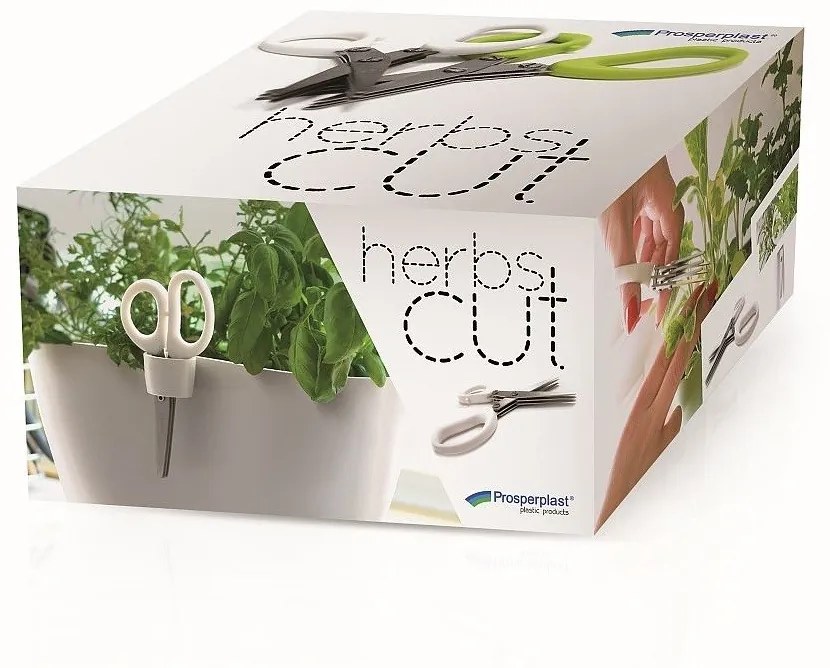 Nožnice na bylinky HERBA biele / zelené 13cm