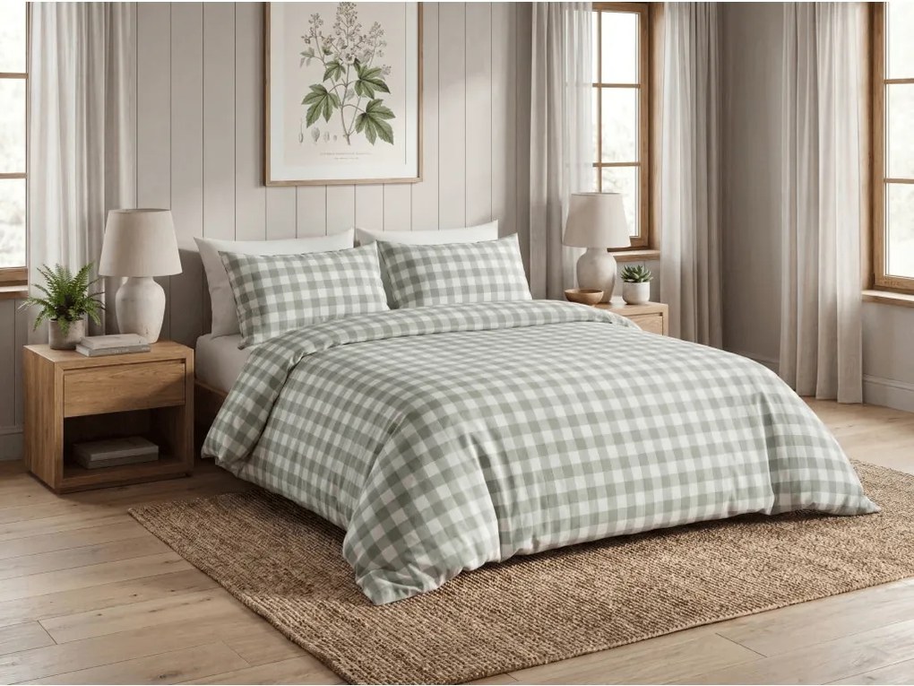 Bavlnené obliečky GREEN CUBE zelené, 100% bavlna Typ zapínania: Zips