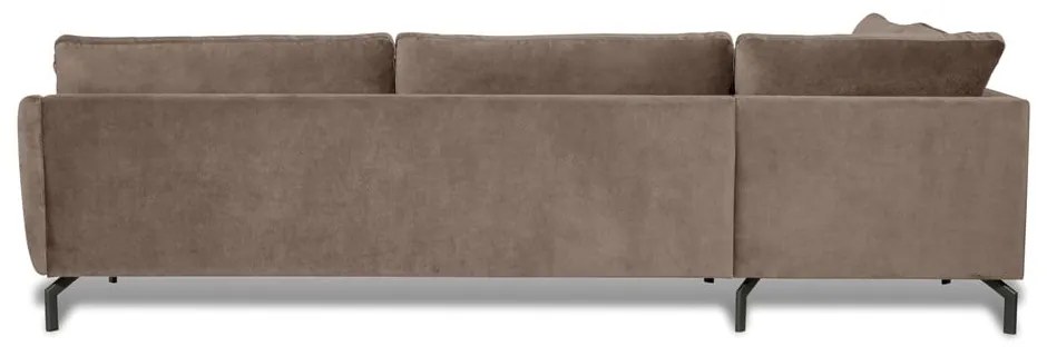 Hnedobéžová zamatová rohová pohovka (ľavý roh) Magic - Scandic