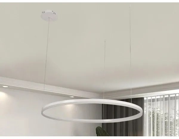 LED Stmievateľný luster na lanku LED/55W/230V 3000-6500K + diaľkové ovládanie