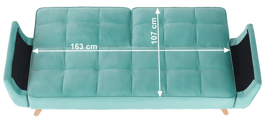 Kondela Pohovka rozkladacia, neo mint látka Velvet/dub, FILEMA