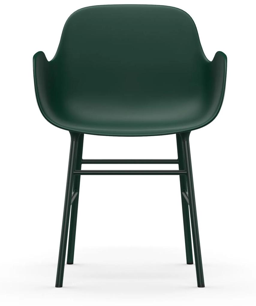 Stolička Form Armchair – zelená/oceľ