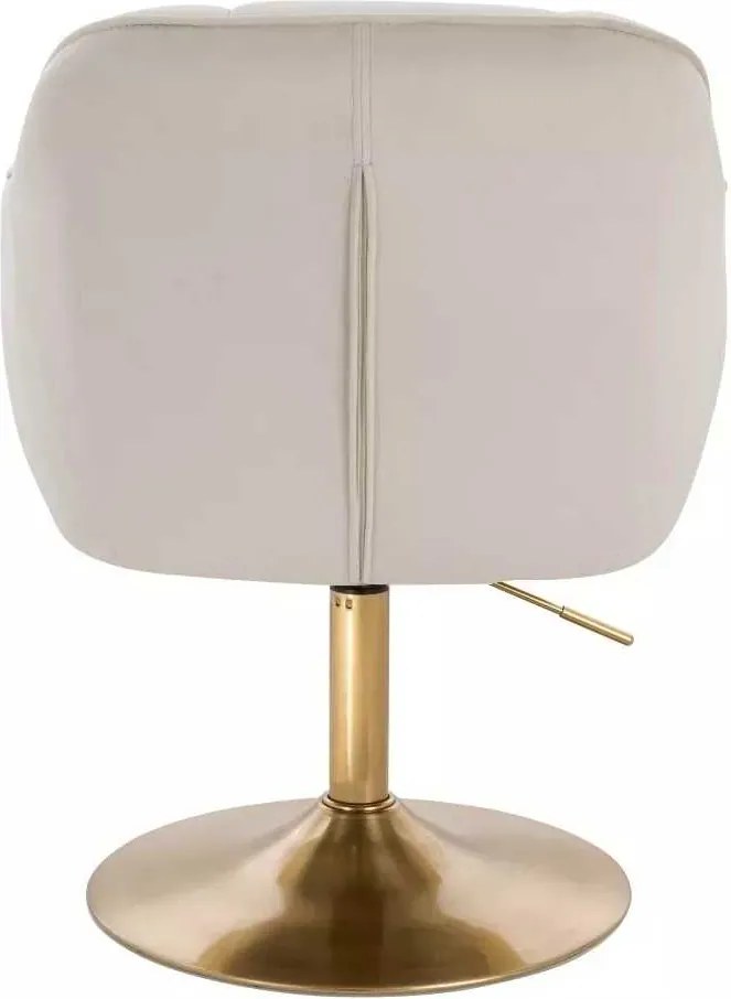 LuxuryForm DESIGN Stolička AVOLA VELUR na zlatom tanieri - krémová