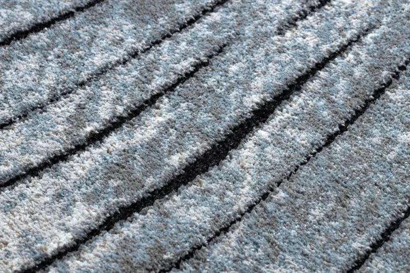 Moderný koberec COZY 8874 Timber, drevo - Štrukturálny, dve vrstvy rúna sivá / modrá Veľkosť: 280x370 cm