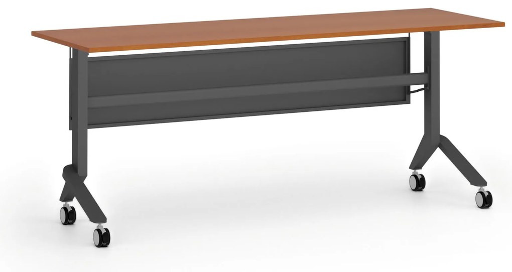 Mobilný stôl PRIMO MOVE, 180x60 cm, čierna podnož, čerešňa