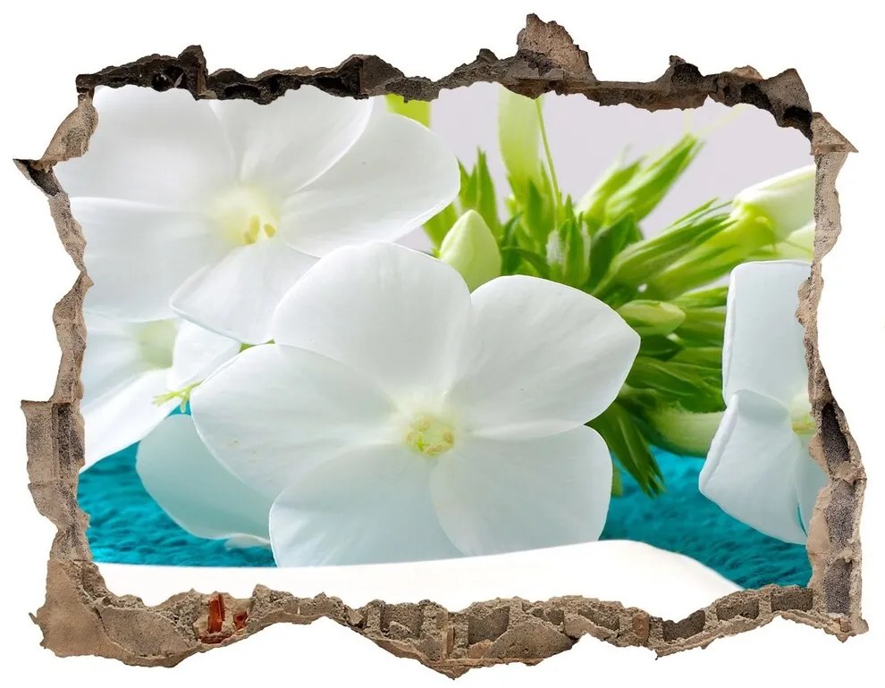 Fototapeta díra na zeď Biele kvety spa nd-k-89406381