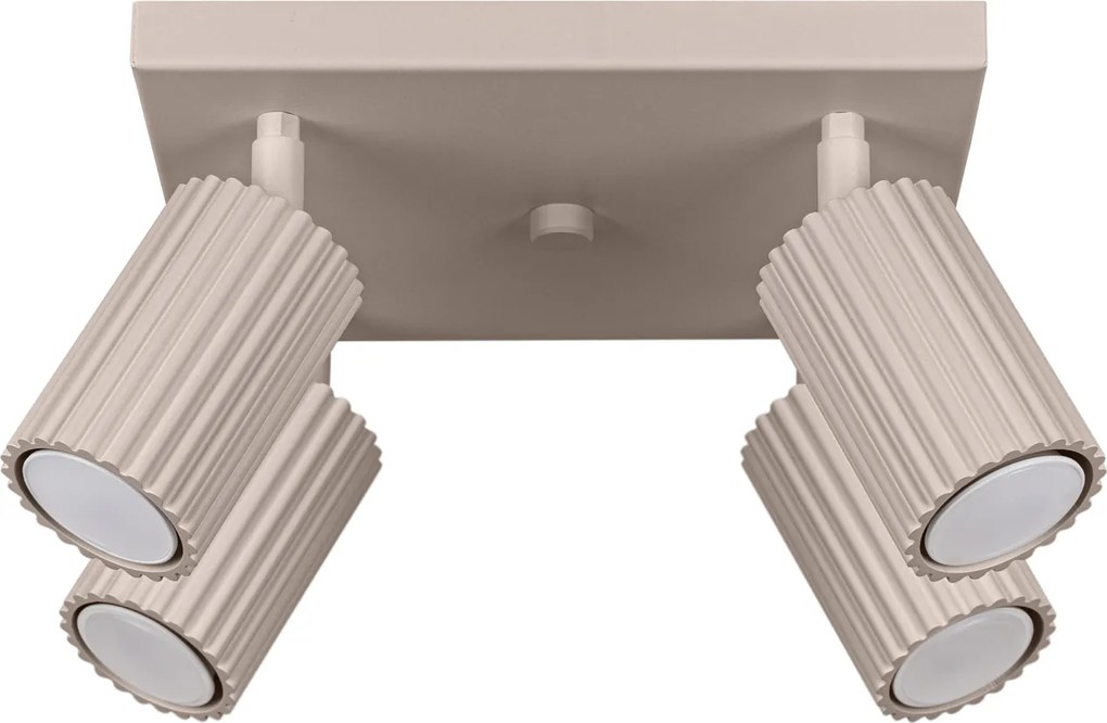 Stropné svietidlo Karbon, 4x tmavobéžové hliníkové tienidlo, (možnosť polohovania)