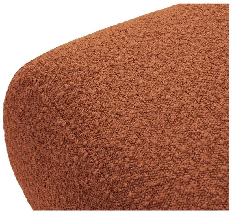 Hnedý taburet z textílie bouclé Molino – Micadoni Home
