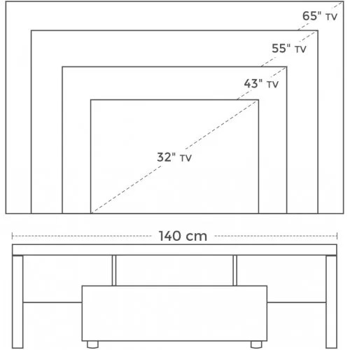 Stolík pod televízor VASAGLE LTV14WT