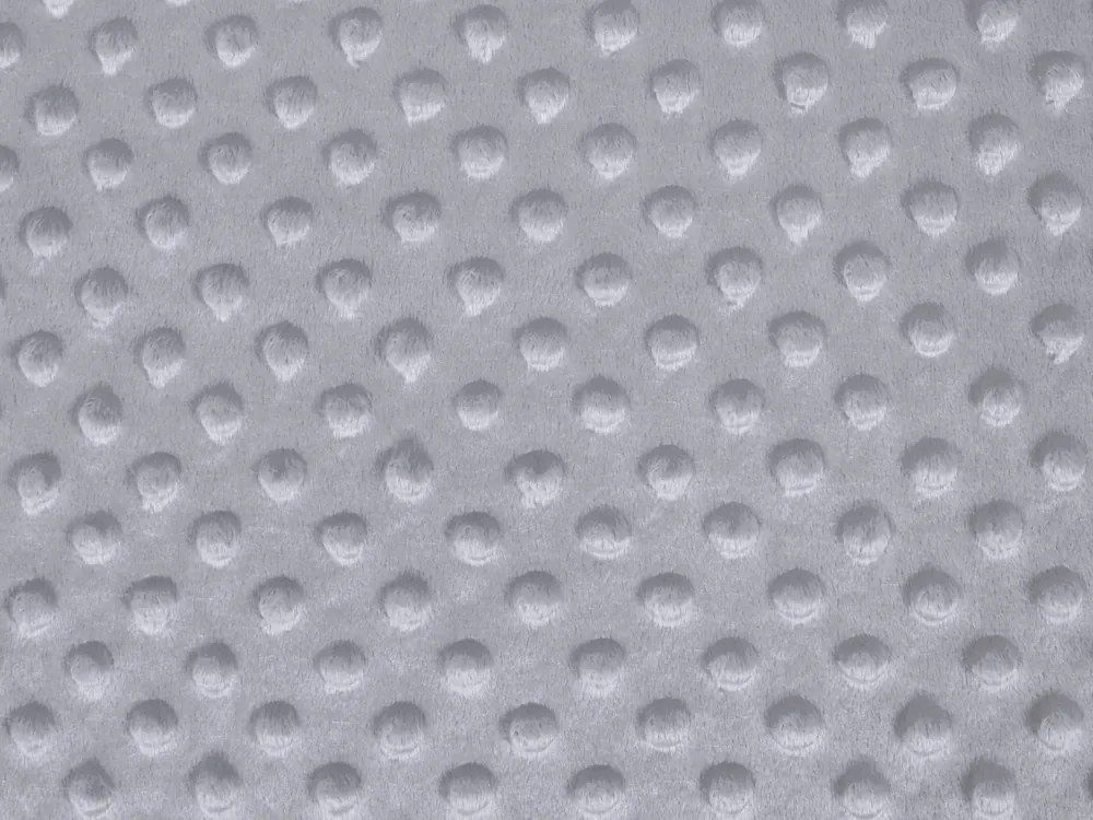 Detská látka Minky 3D bodky MKP-048 Sivá - šírka 150 cm