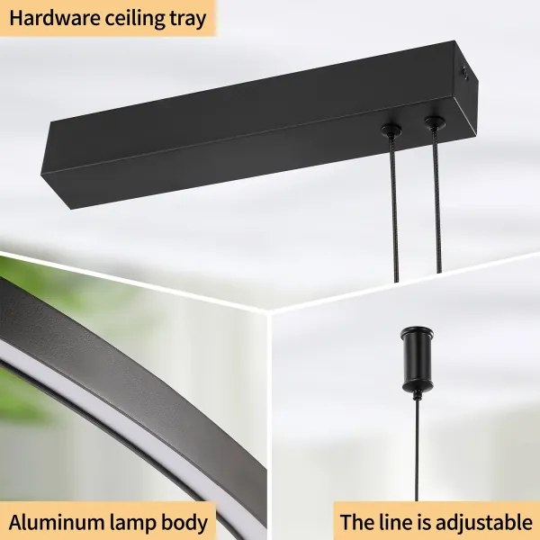 Brilagi - LED stmievateľný luster na lane PORTOFINO LED/98W/230V čierna + diaľkové ovládanie