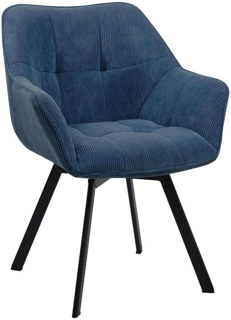 Jedálenská stolička Jordi Cord - modrá