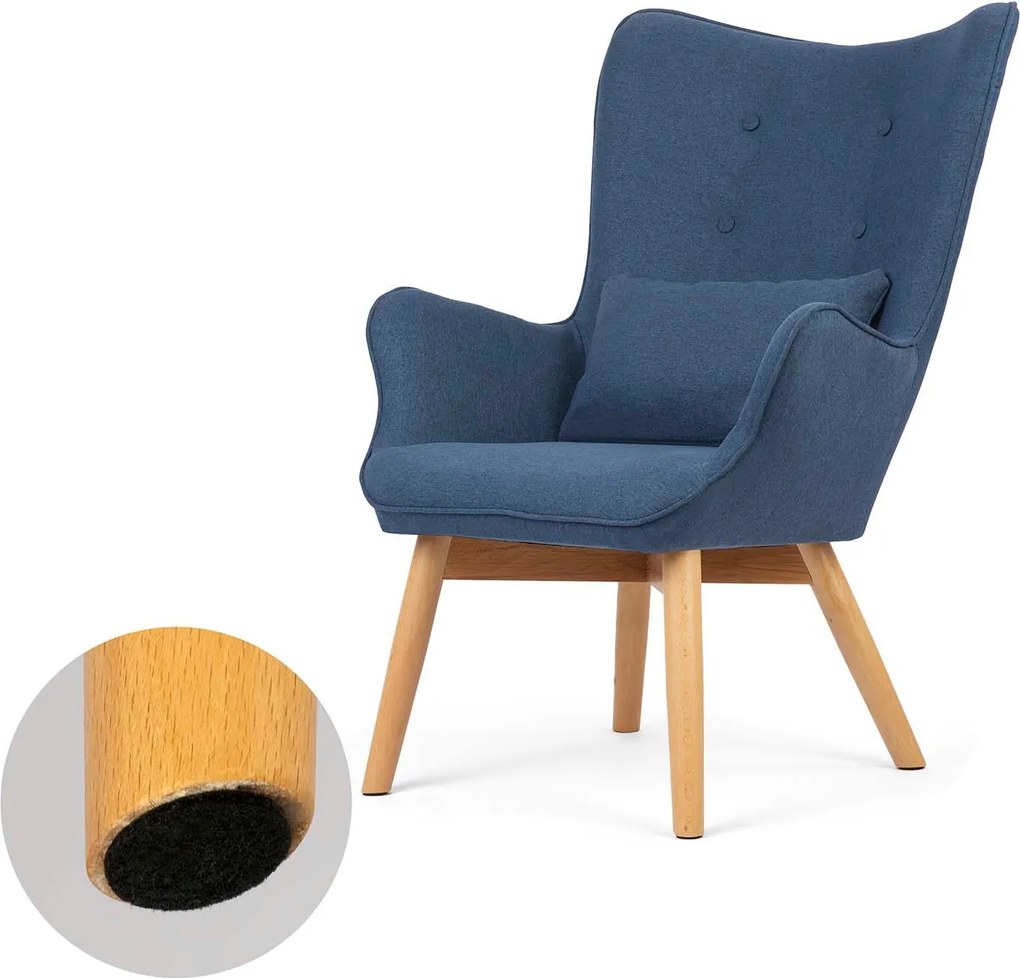 SOFOTEL Kreslo s opierkou na ruky a podnožkou Norse 2042 - tmavomodré