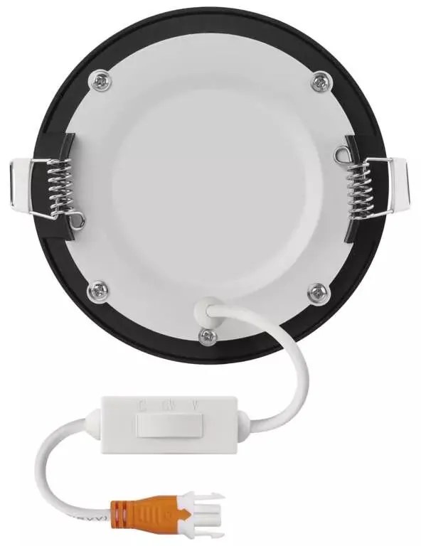 EMOS Čierny vstavaný LED panel guľatý 120mm 7W CCT Premium ZD1323