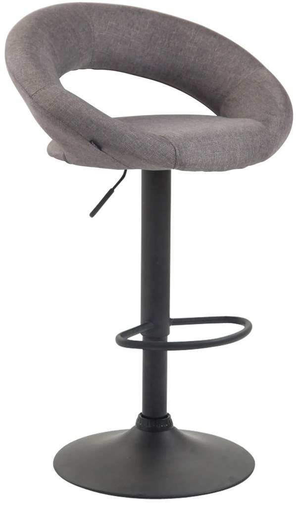 Barová stolička Olinda - látka, čierny rám - sivá