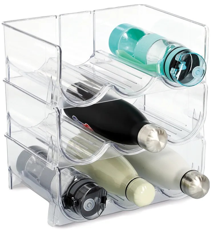 Zeller Present Stojan na 3 fľaše, stohovateľný, transparentný COMPACTA