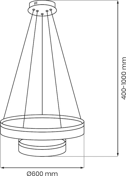 Závesné LED svietidlo Gala, 2x LED 54w, 4000k, s