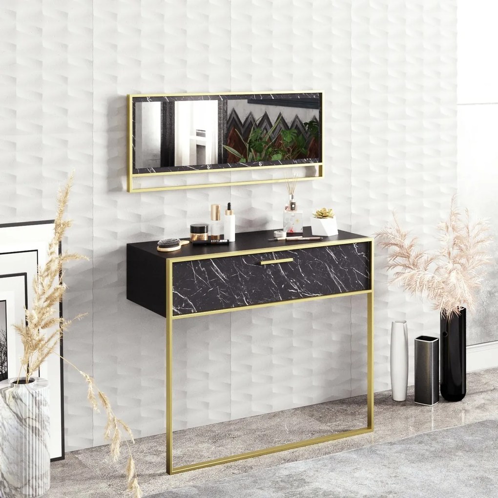 Dekoratívny stôl Polka Aynali Black