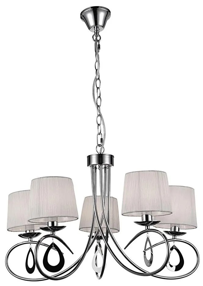 Luster na reťazi ARNIKA 5xE14/40W/230V matný chróm/biela