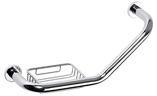 Madlo s mydelničkou 45,5x25 cm nerezové/strieborné