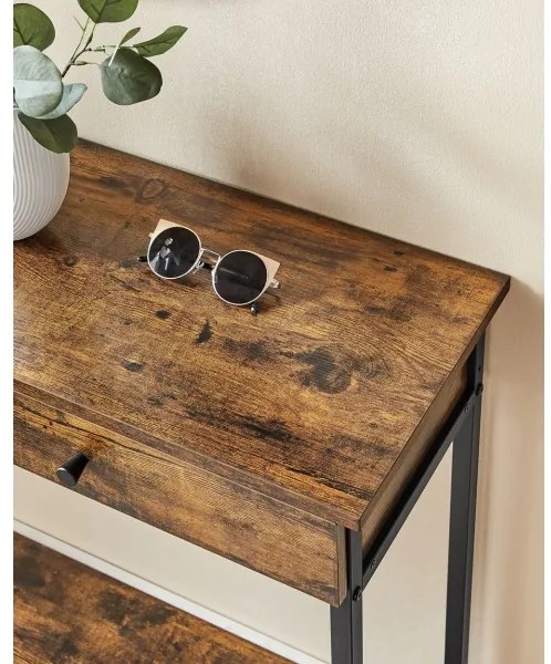 Odkladací stolík LUVOR hnedá/čierna