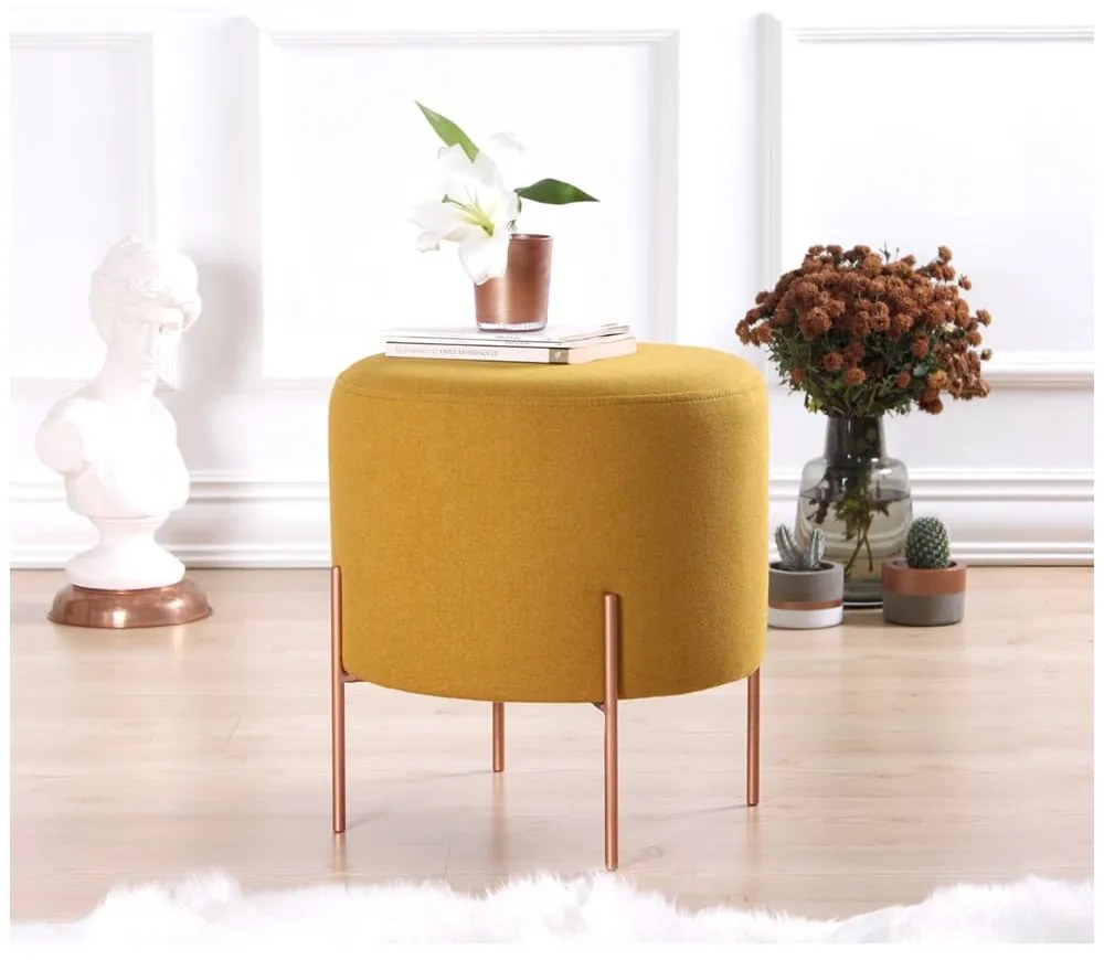 Taburet v horčicovej farbe Copper – Artie