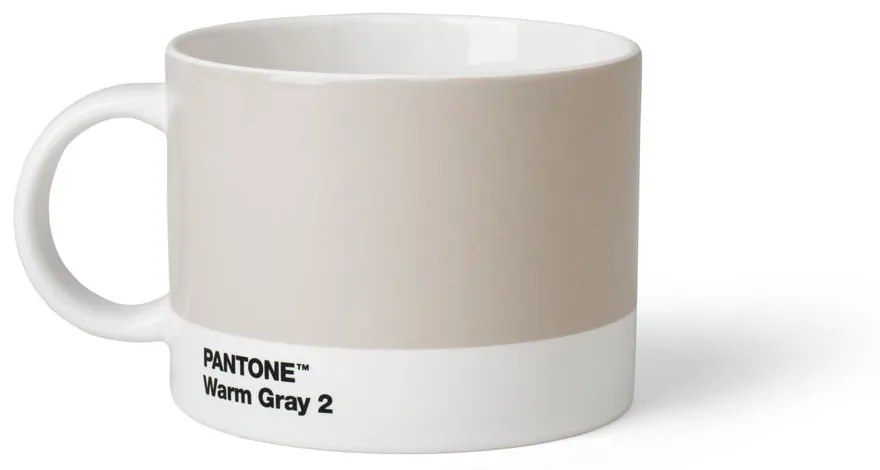 Biely/sivý keramický hrnček 475 ml Warm Gray 2 – Pantone