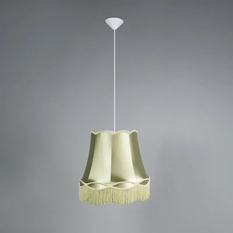 Retro závesná lampa zelená 45 cm - babička