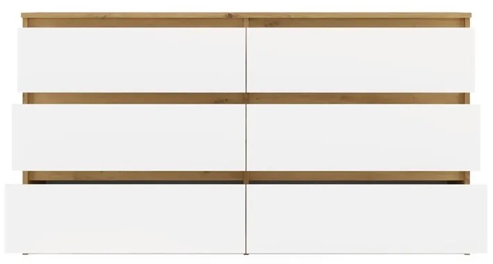 Komoda MALWA M6 140 dub artisan/biela