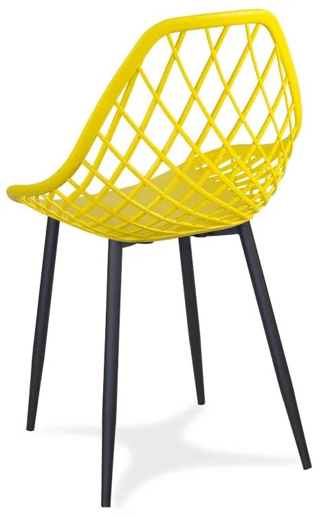 Dekorstudio Jedálenská stolička OSLO žltá na čiernych kovových nohách