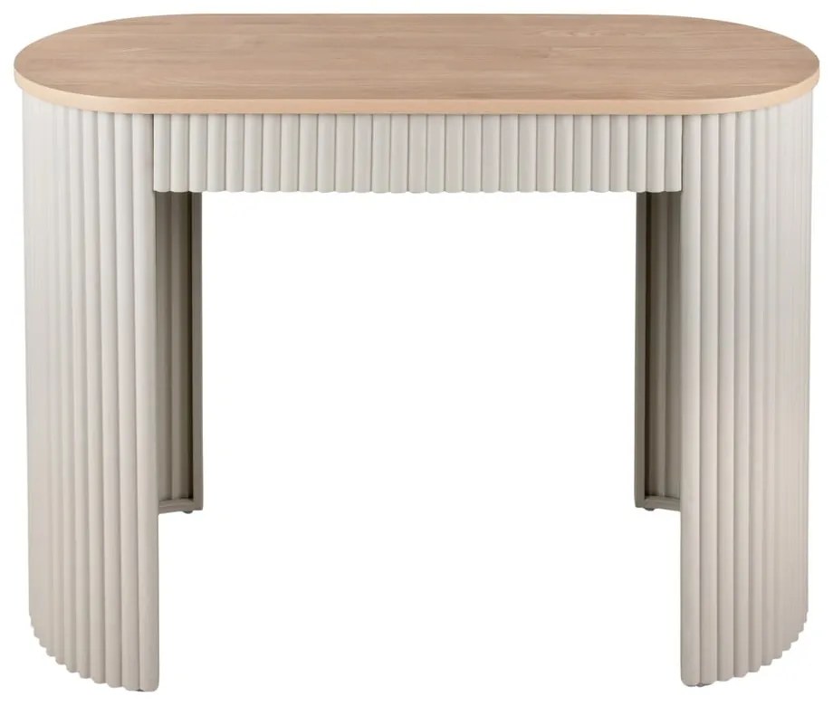 Béžový kovový konzolový stolík 40x100 cm Estriado – Leitmotiv