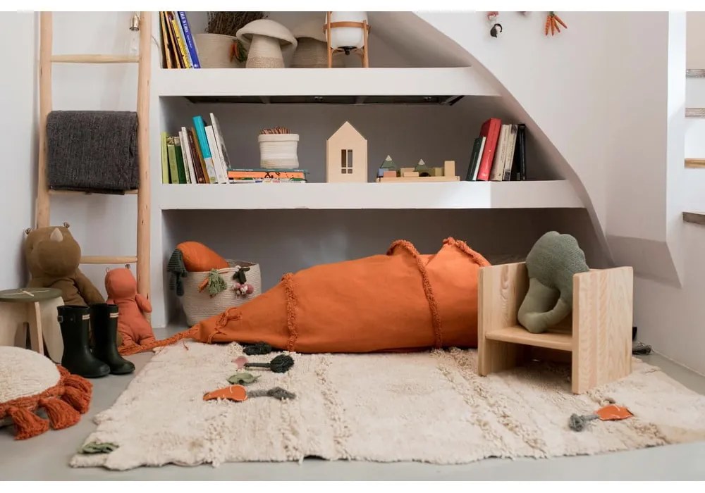 Krémový látkový detský kôš na hračky ø 30x23 cm Veggies – Lorena Canals