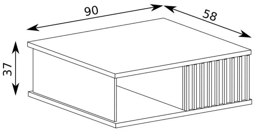 Konferenčný stolík Claudi 08 (dub artisan). Vlastná spoľahlivá doprava až k Vám domov. 1055492