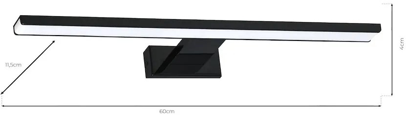 EUlight Nástenné LED svietidlo Shine1, 1x LED 13,8w, 4000k, (60 cm), b