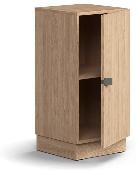 Skriňa QBUS, 1 polica, so soklom, s madlom, 868x400x420 mm, dub
