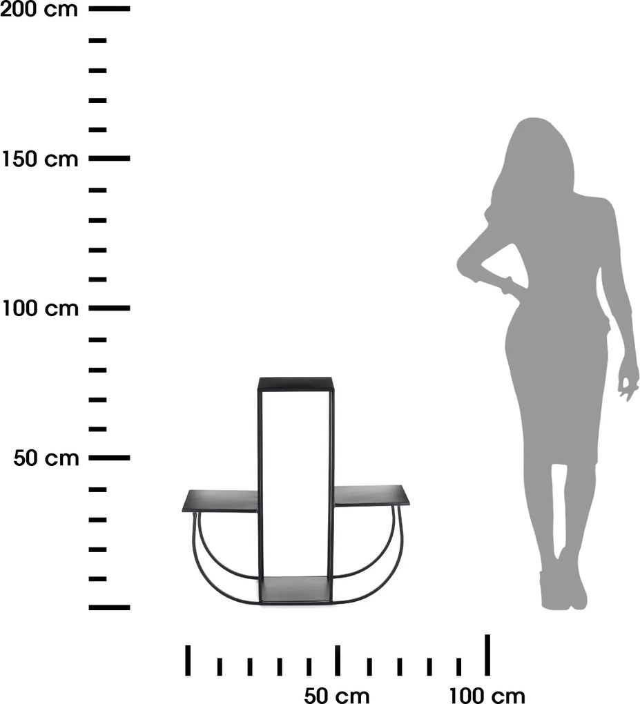 STOJAN NA KVETINÁČ ARKA 70X24X72 CM ČIERNA
