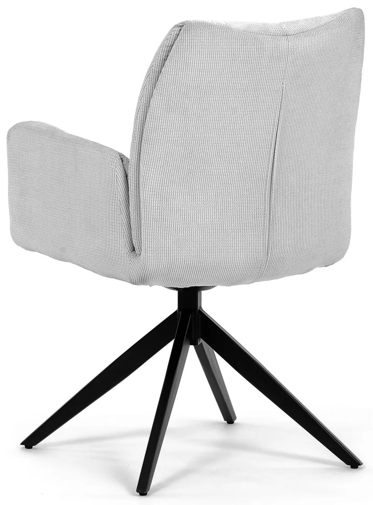 Autronic - Židle jídelní, bílá látka, otočný mechanismus 180°, černý kov - HC-993 WT2 AKCE