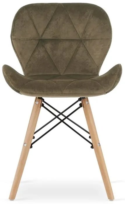 Set 4 zamatových kresiel LAGO - hnedé